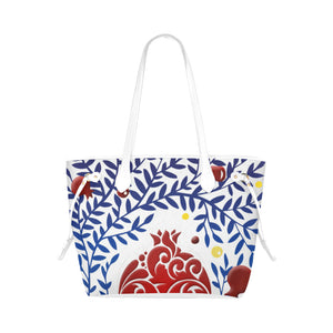 POMEGRANATE- Burgundy Clover Canvas Tote Bag